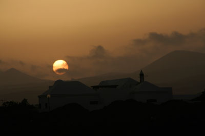 Sunset over the Volcanic island of Lanzarote